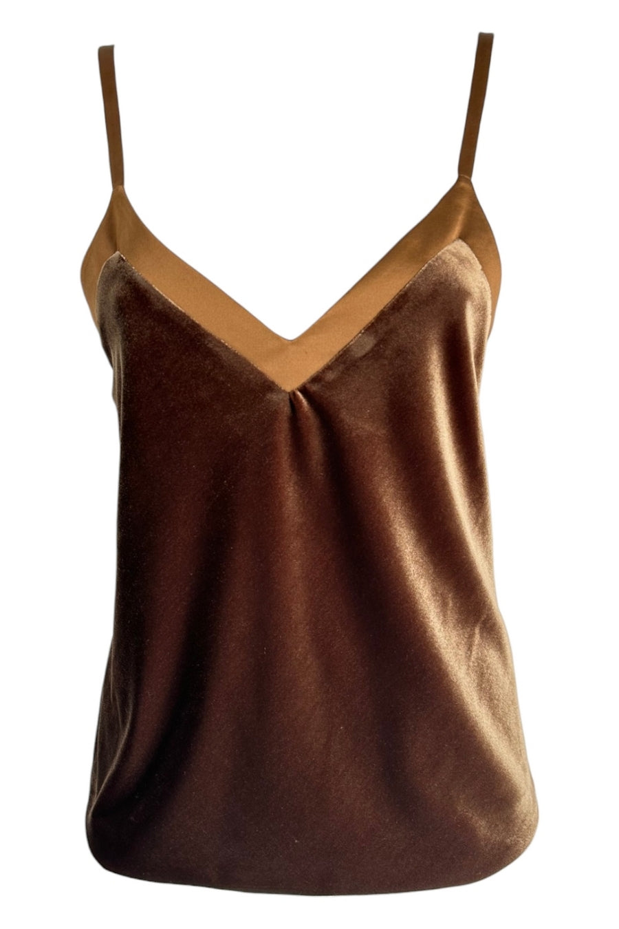 Top donna in velluto noce