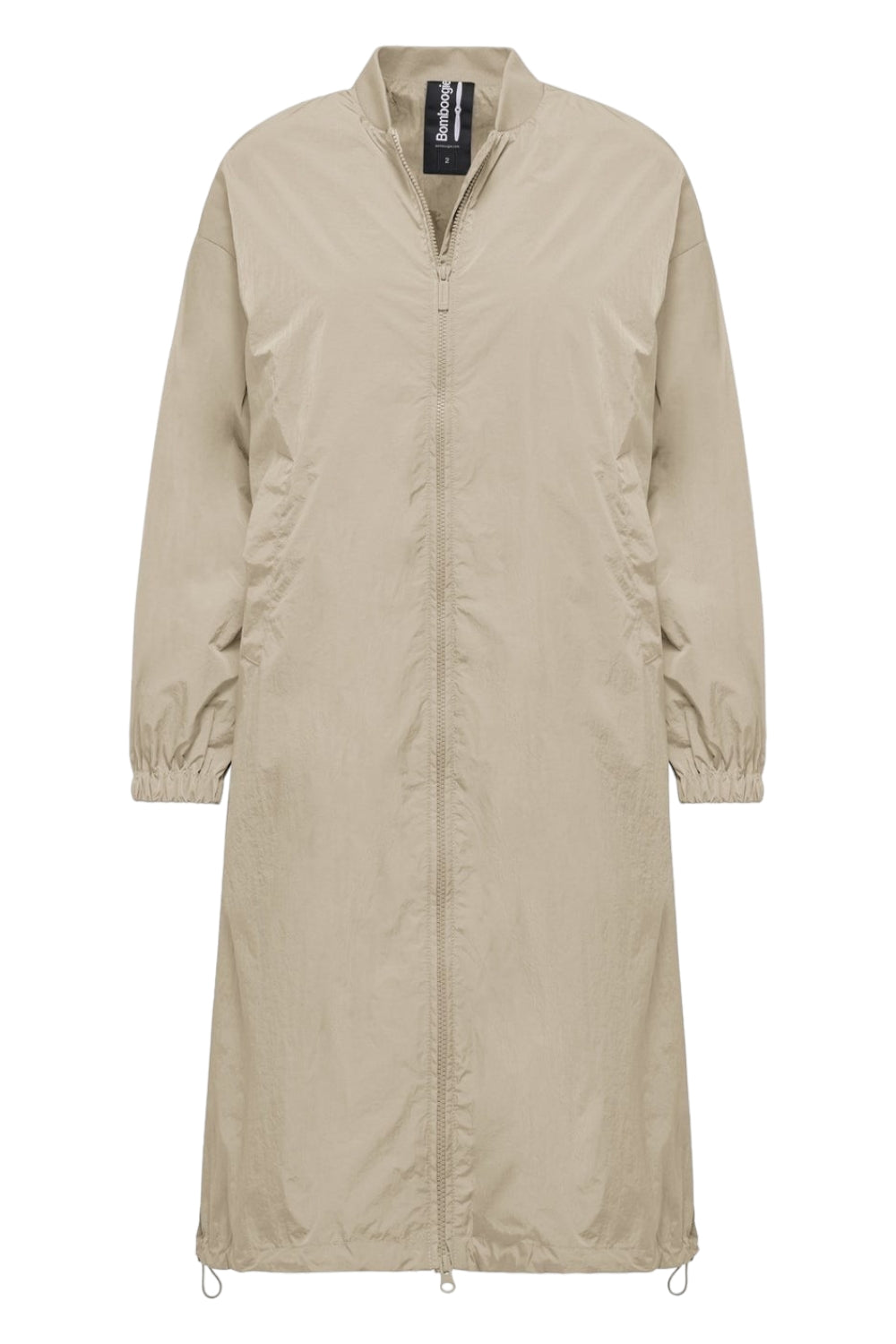 bomber donna lungo in nylon ecru