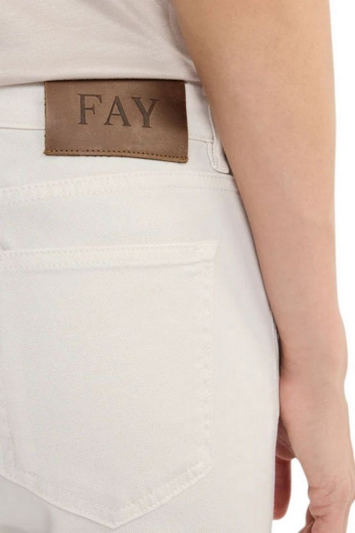 pantaloni 5 tasche in cotone stretch bianco
