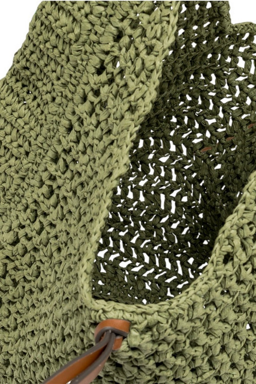 borsa donna nefeli in rafia verde