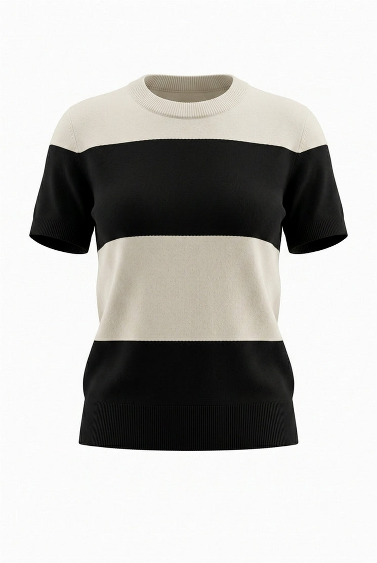 maglia donna Magenta avorio e nero