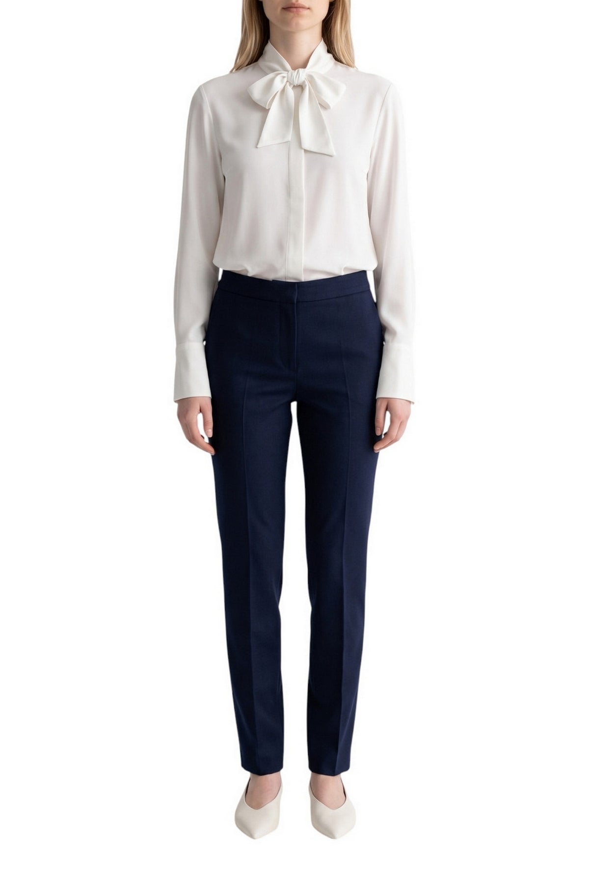 camicia con fiocco in skinlike