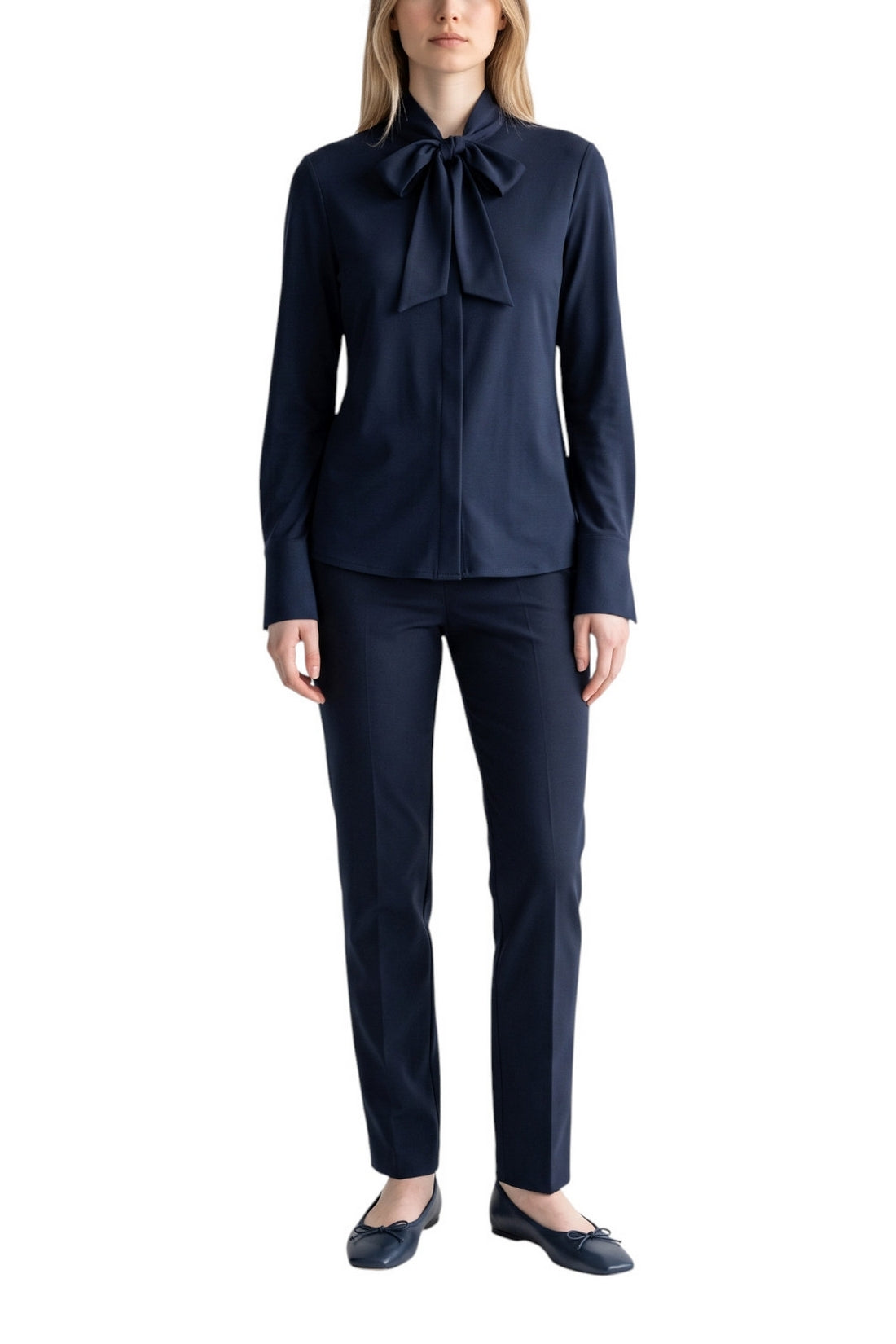 camicia con fiocco in skinlike