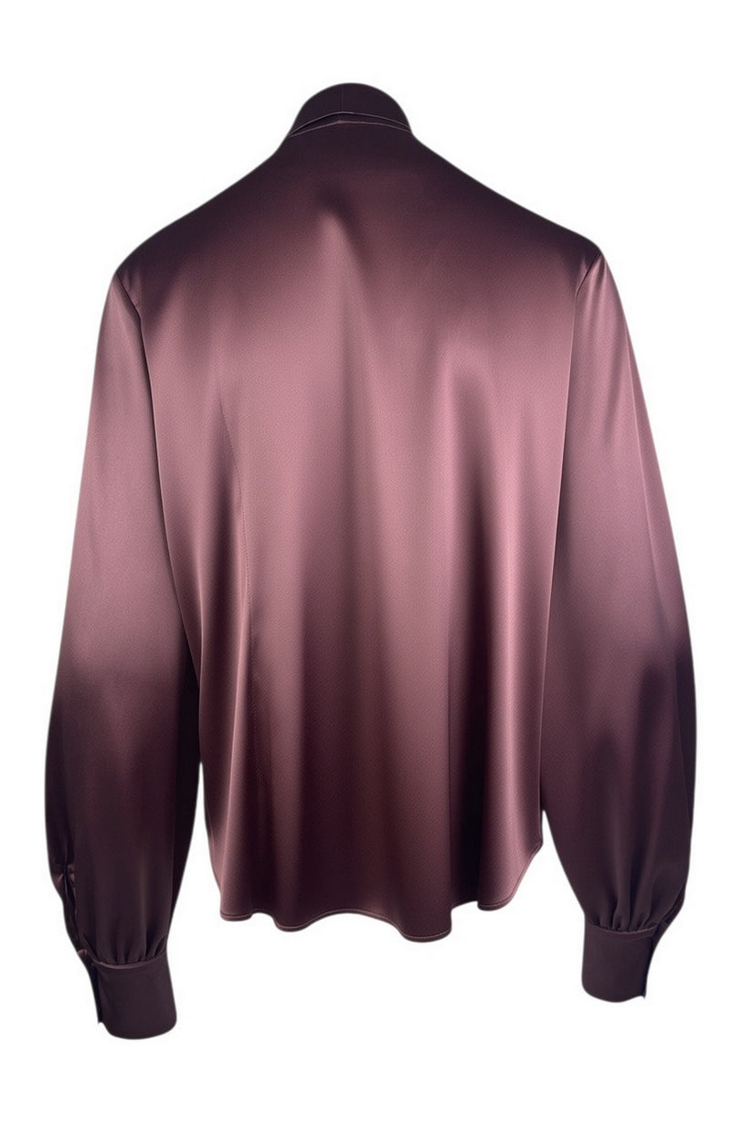 camicia in raso con fiocco