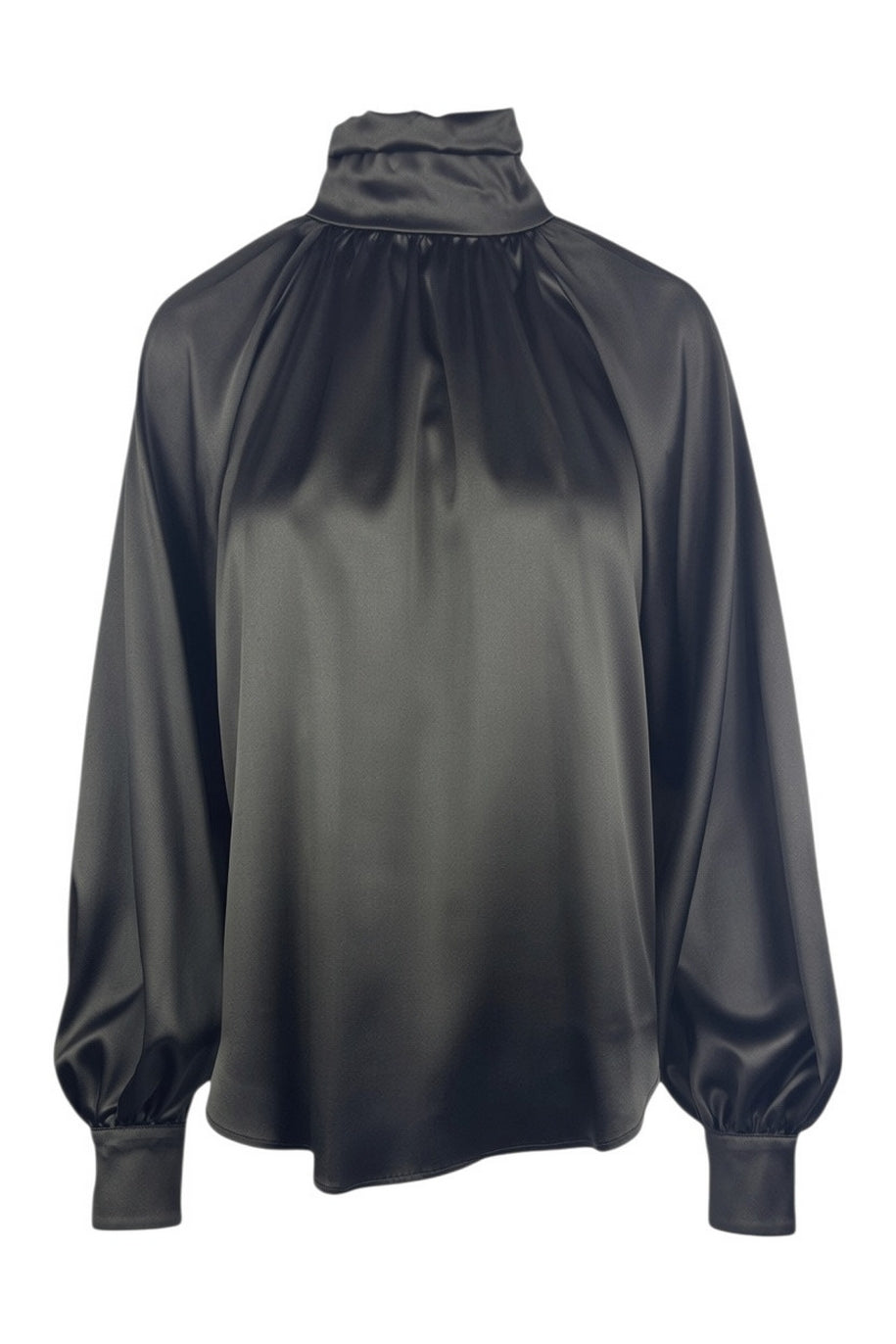 camicia in raso con collo alto