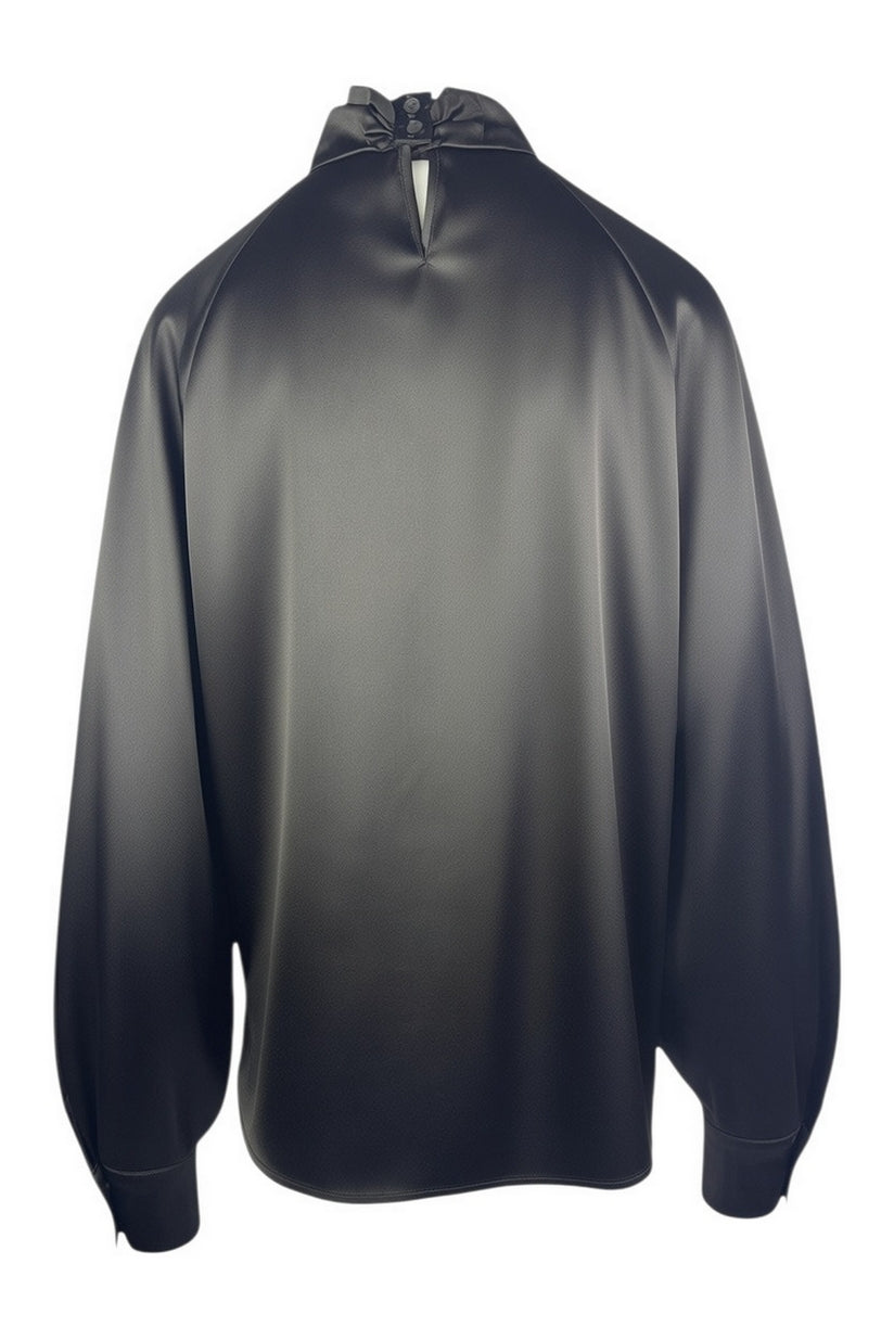 camicia in raso con collo alto