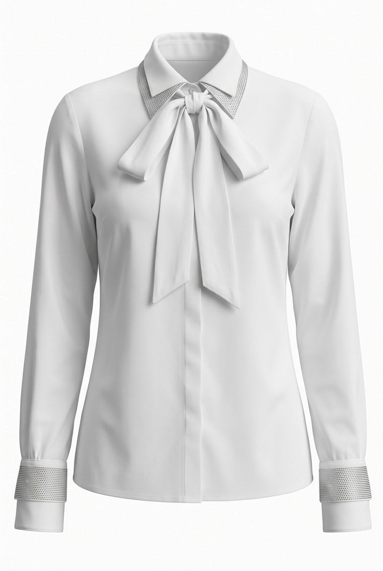 camicia con doppiocollo e borchie