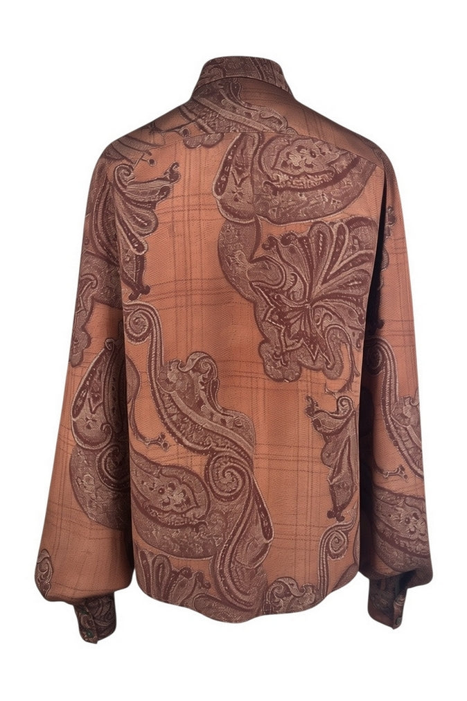 camicia fantasia cachemire con fiocco