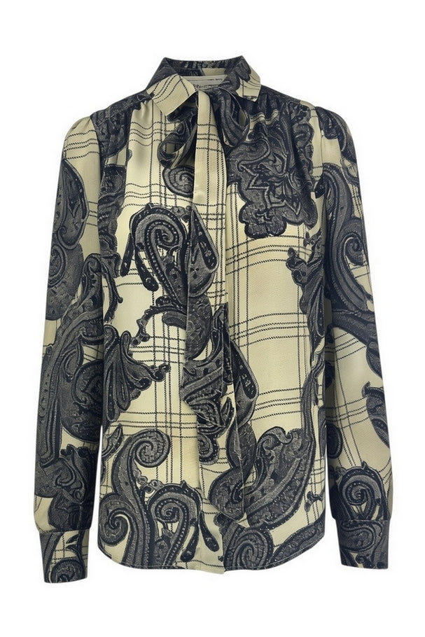 camicia fantasia cachemire con fiocco
