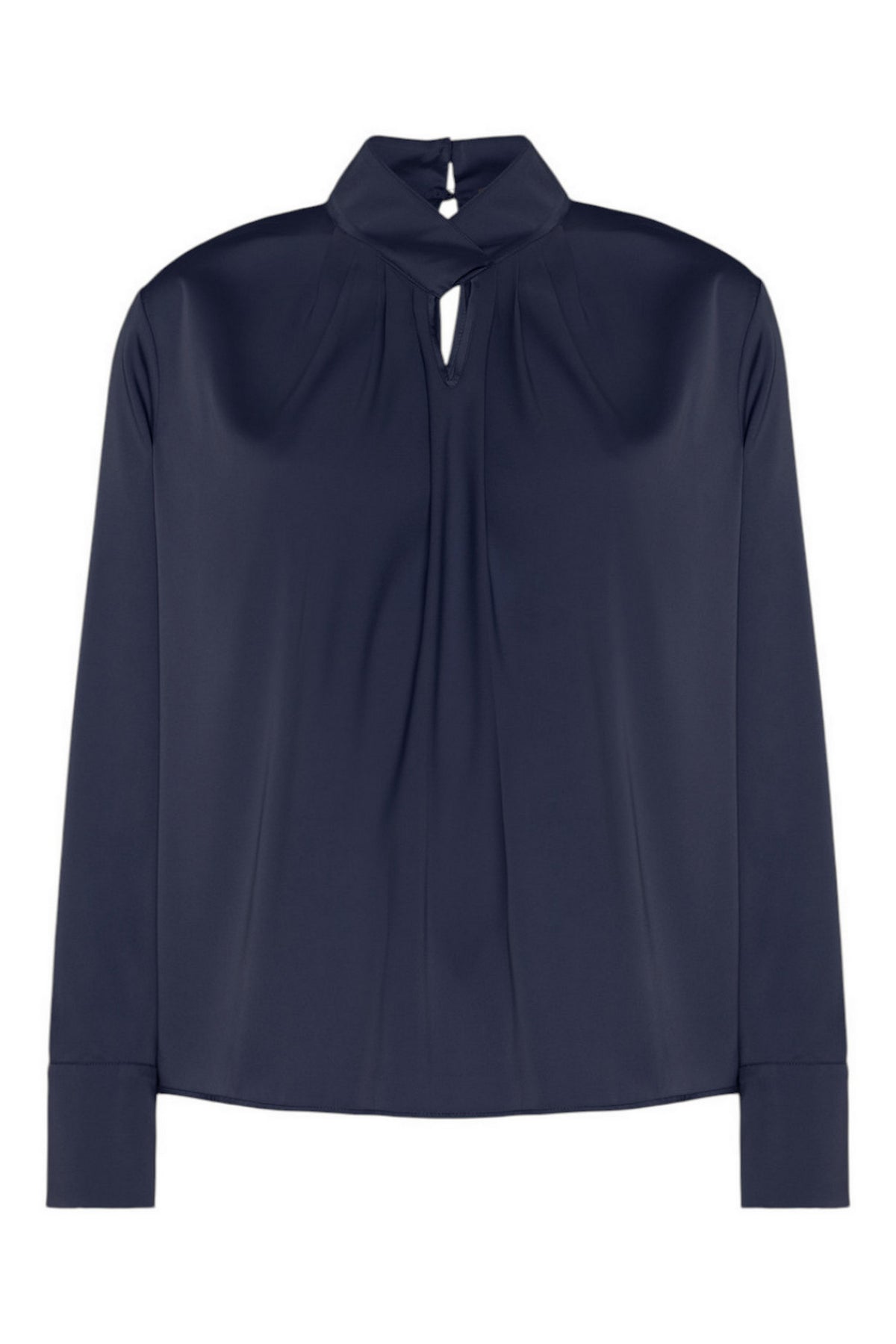 camicia in raso con collo alto