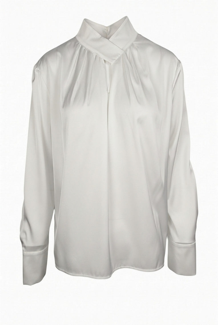 camicia in raso con collo alto