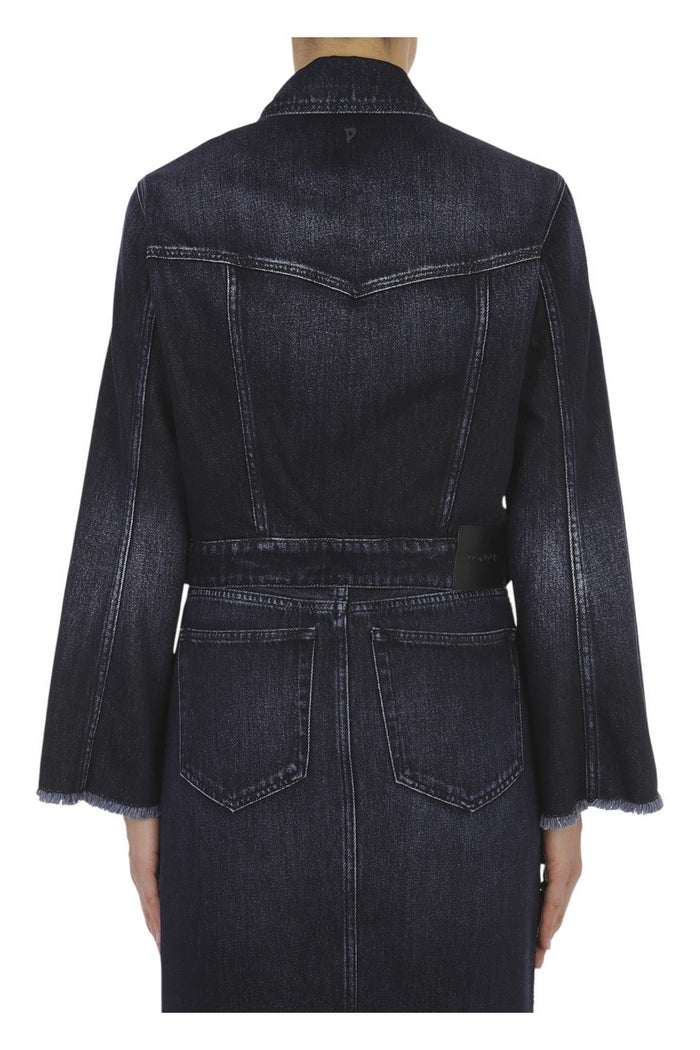giubbotto in denim con strass