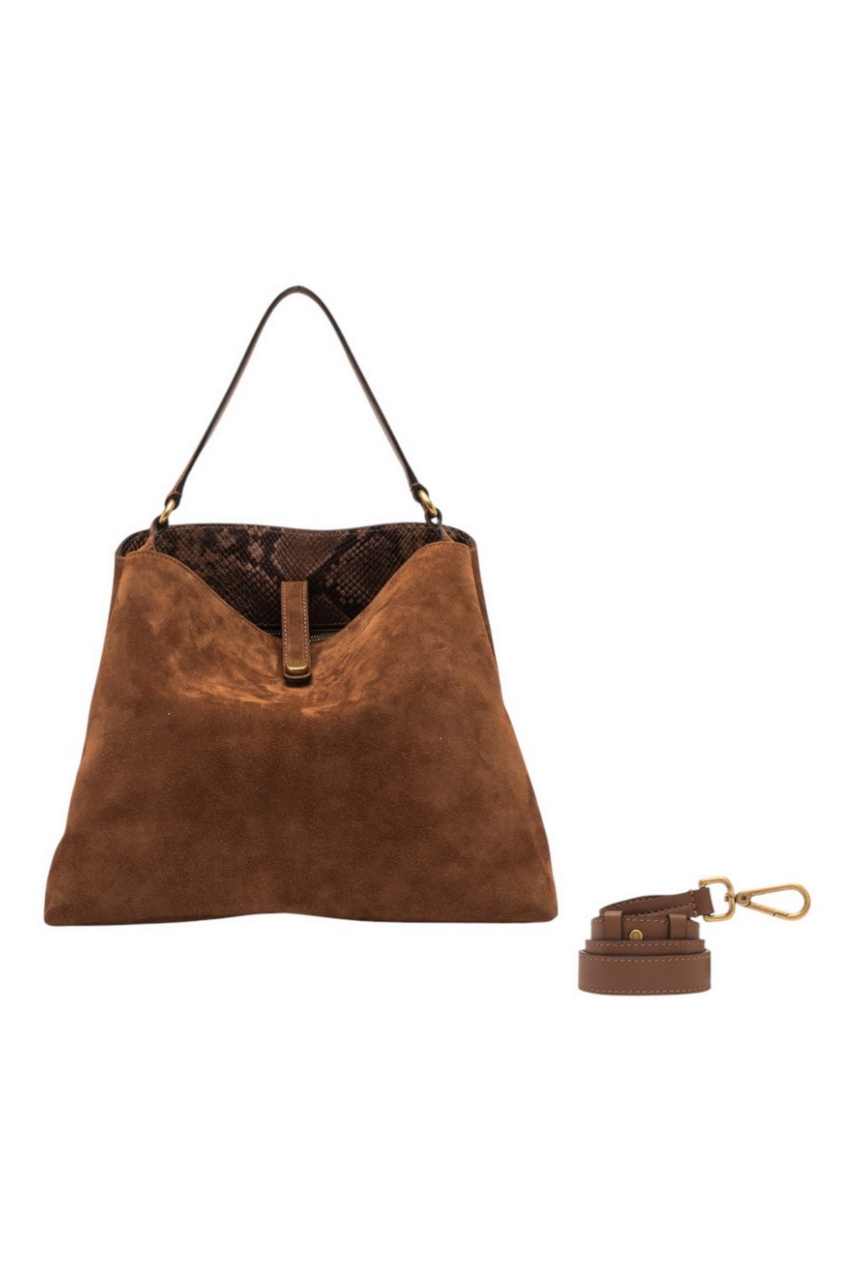 borsa aurelie fiona in camoscio interno pitone