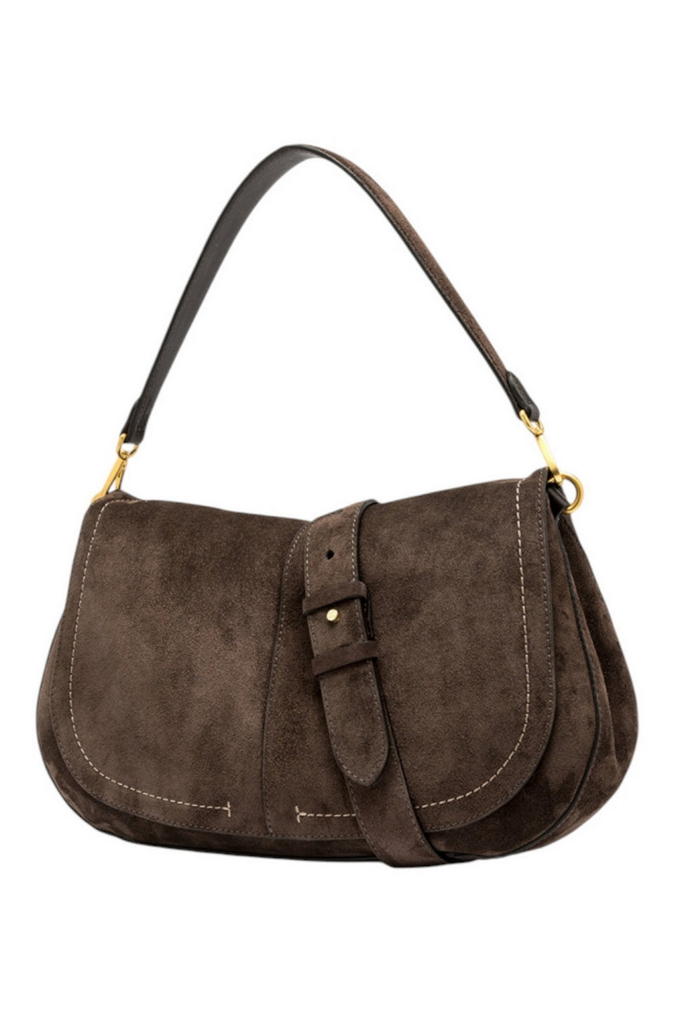 borsa helena round grande in camoscio