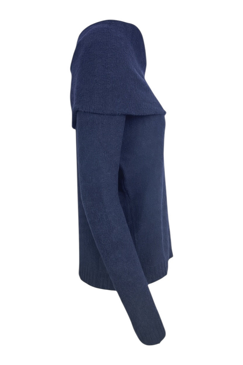 maglia in bouclet con collo roullet