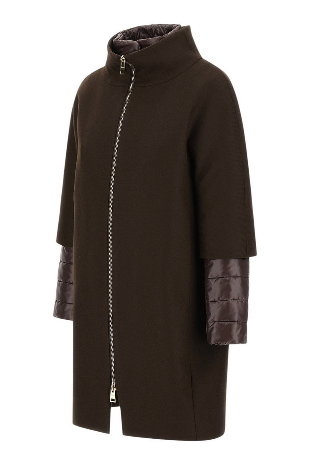 cappotto in lana e piuma