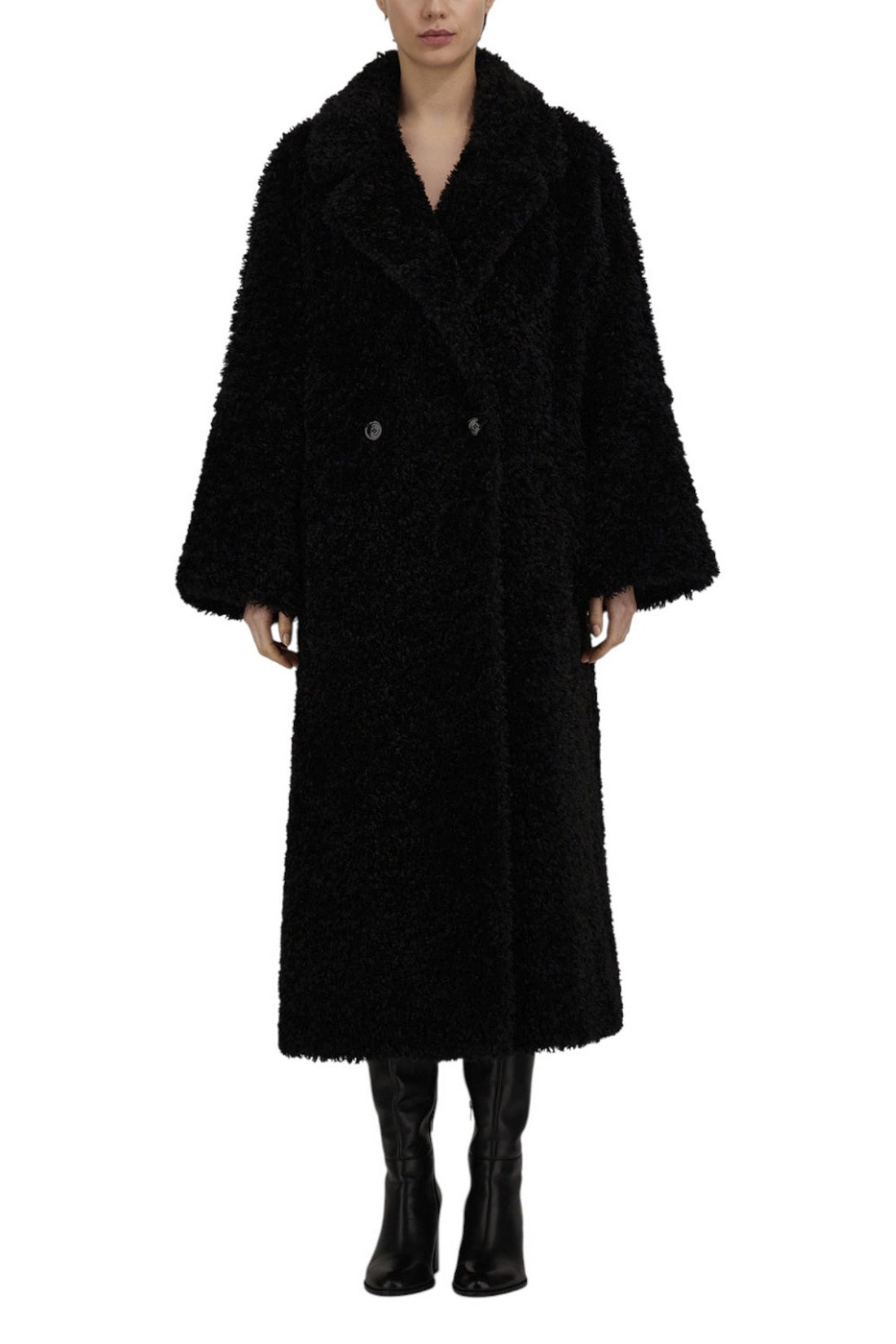cappotto lungo in ecopelliccia