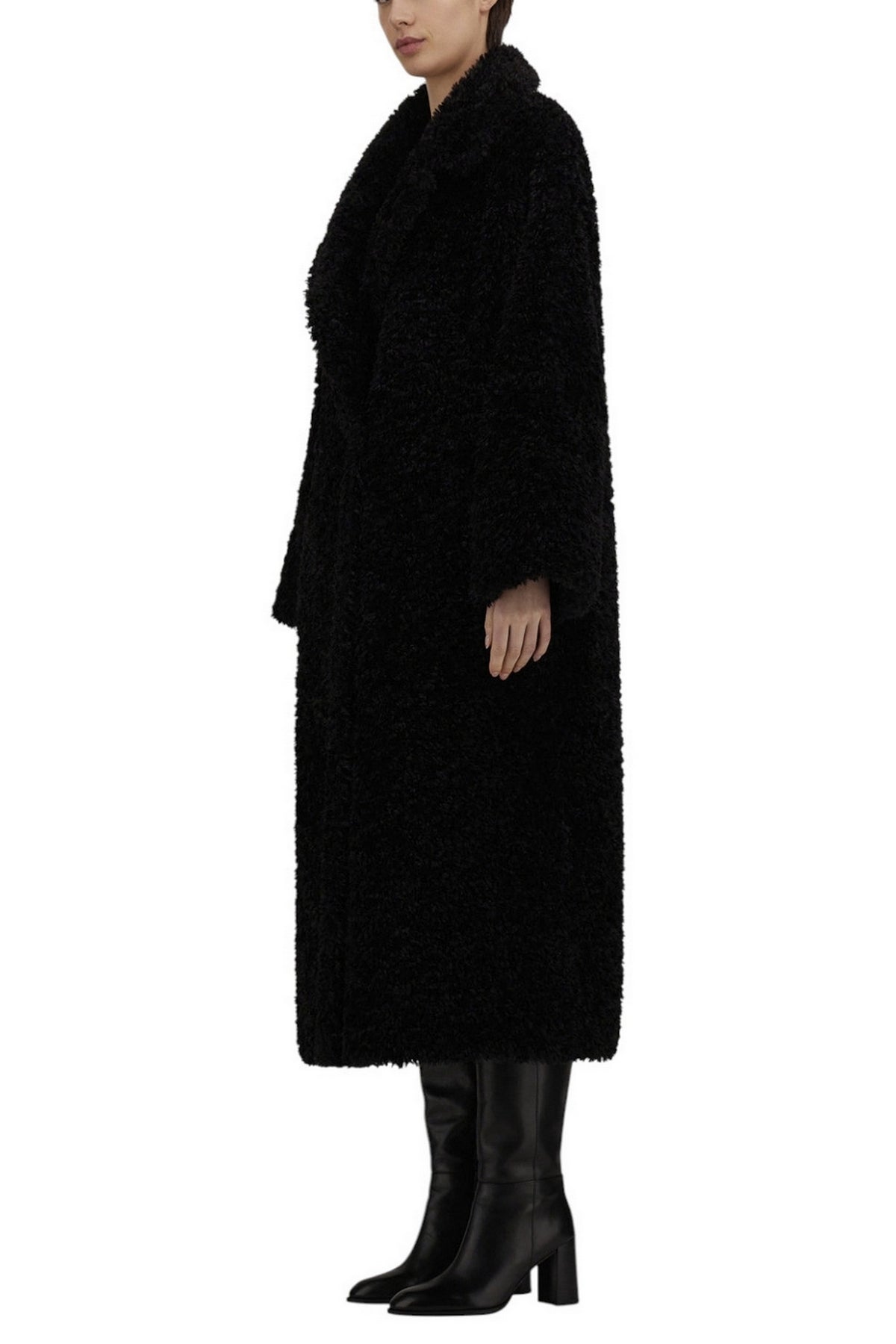 cappotto lungo in ecopelliccia