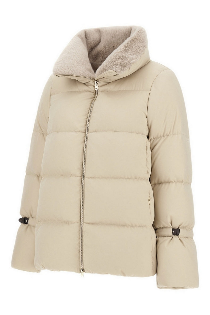 piumino donna medio con laccetti maniche