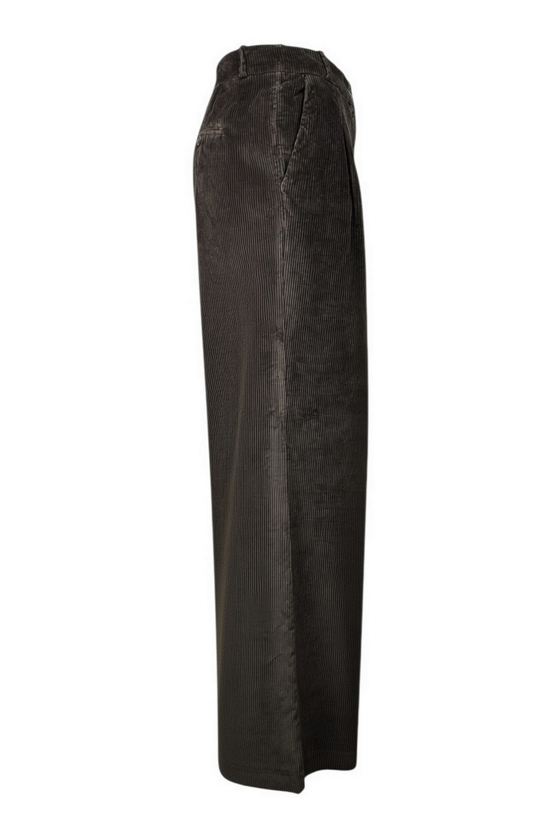 pantalone largo in velluto cinquecento righe