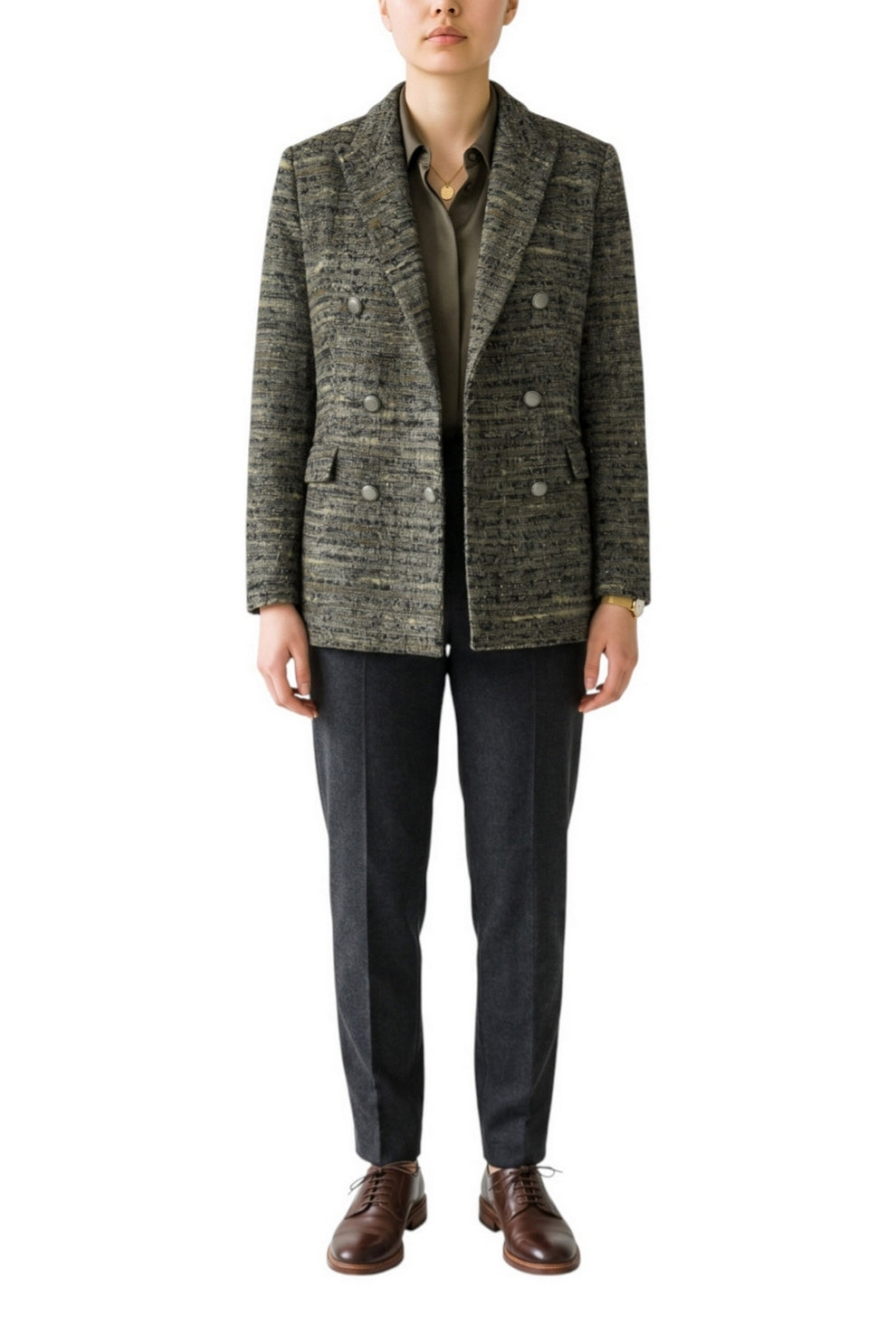 giacca doppiopetto in tessuto chanel