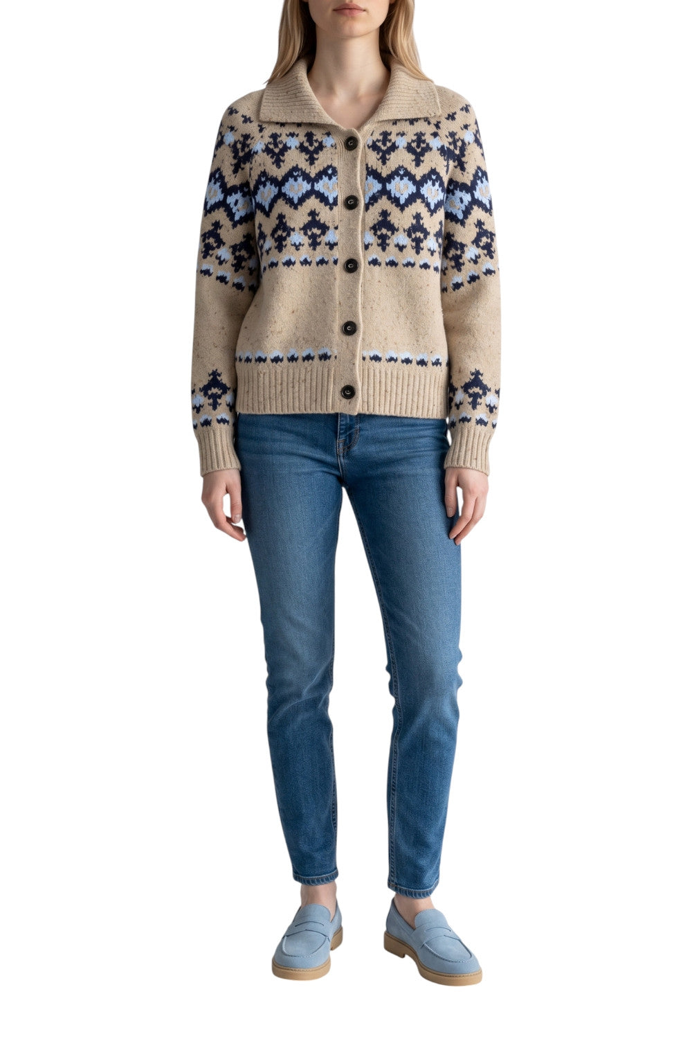 cardigan con lavorazione norvegese