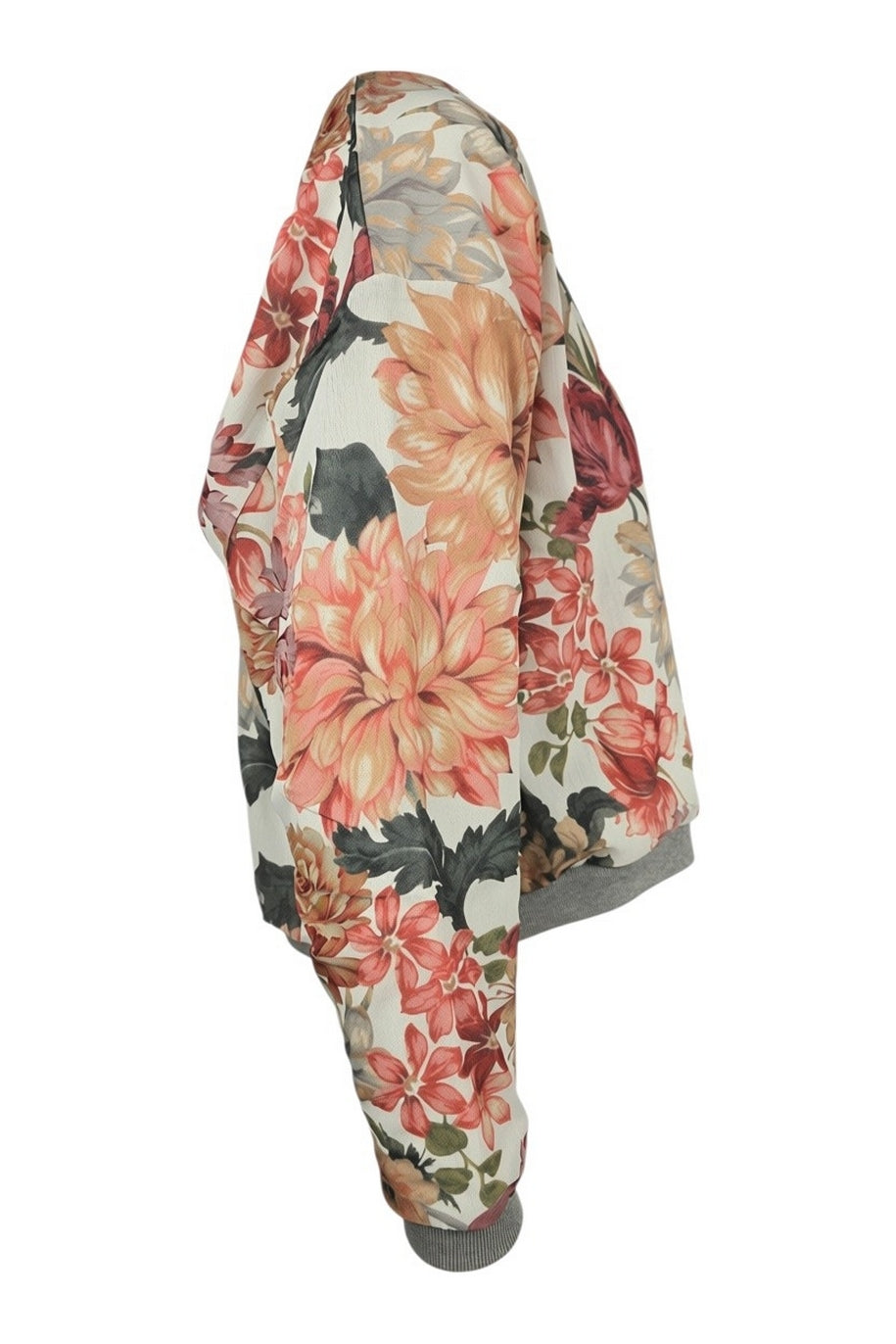 felpa a fiori reversibile