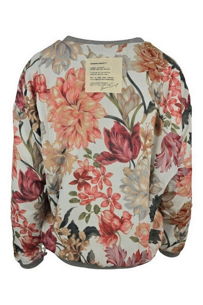 felpa a fiori reversibile