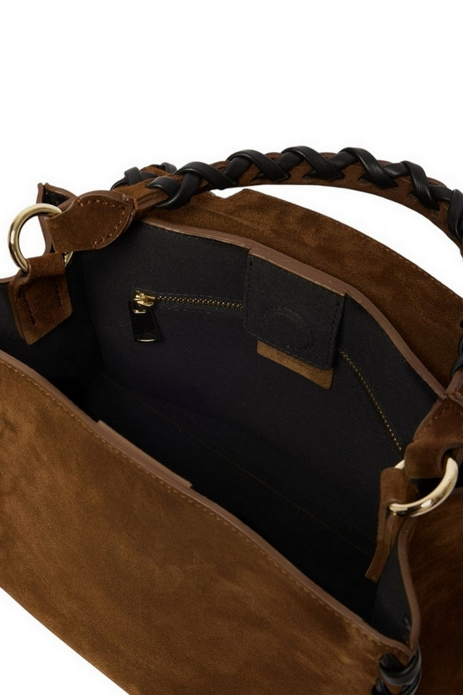 borsa sveva piccola in camoscio intrecciato