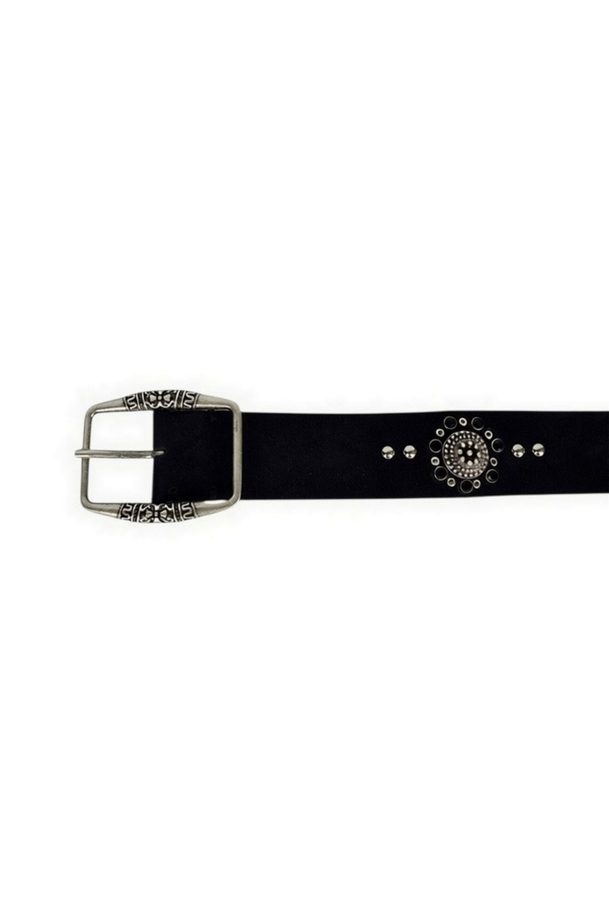 cintura in camoscio con borchie e strass