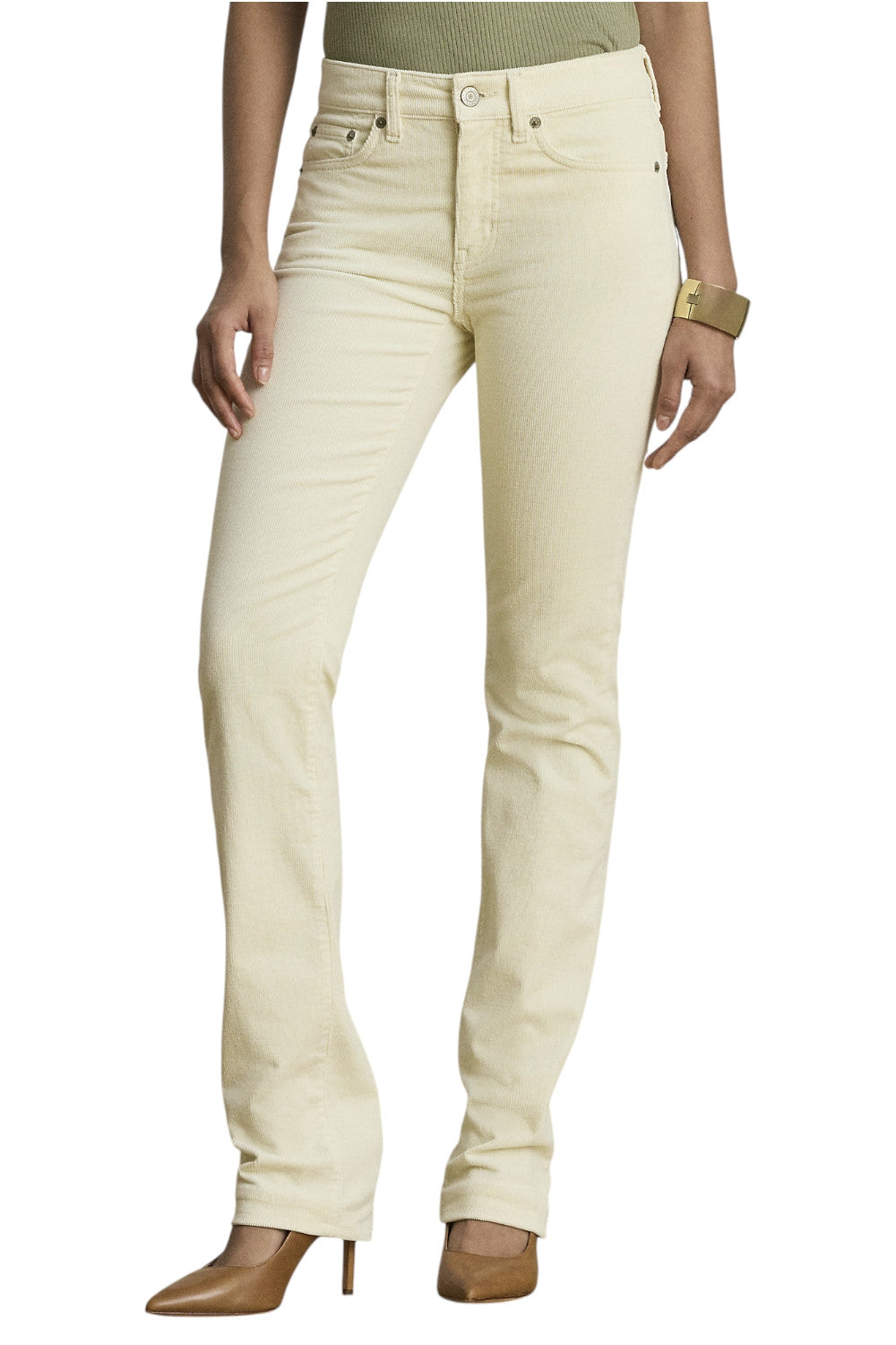 pantalone stretto in velluto