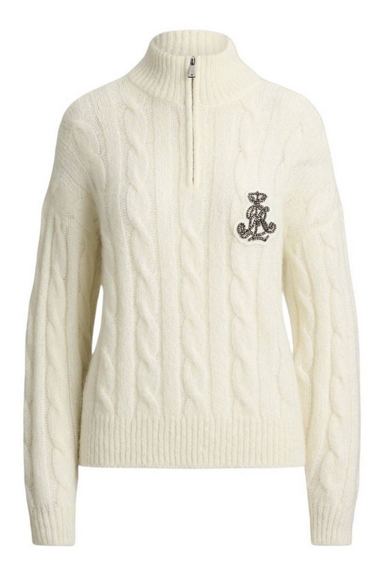 maglia con zip e trecce