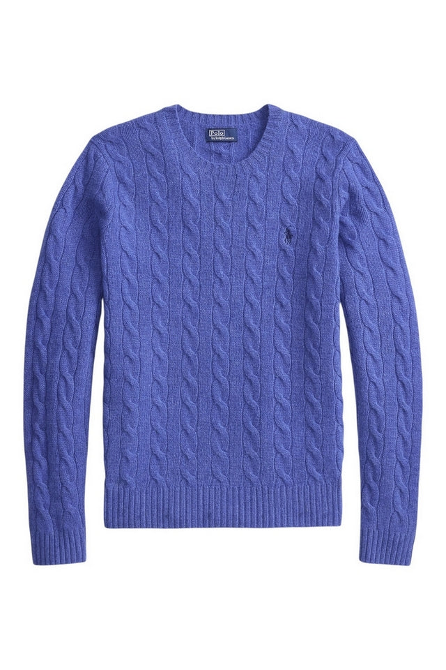 maglia girocollo a trecce