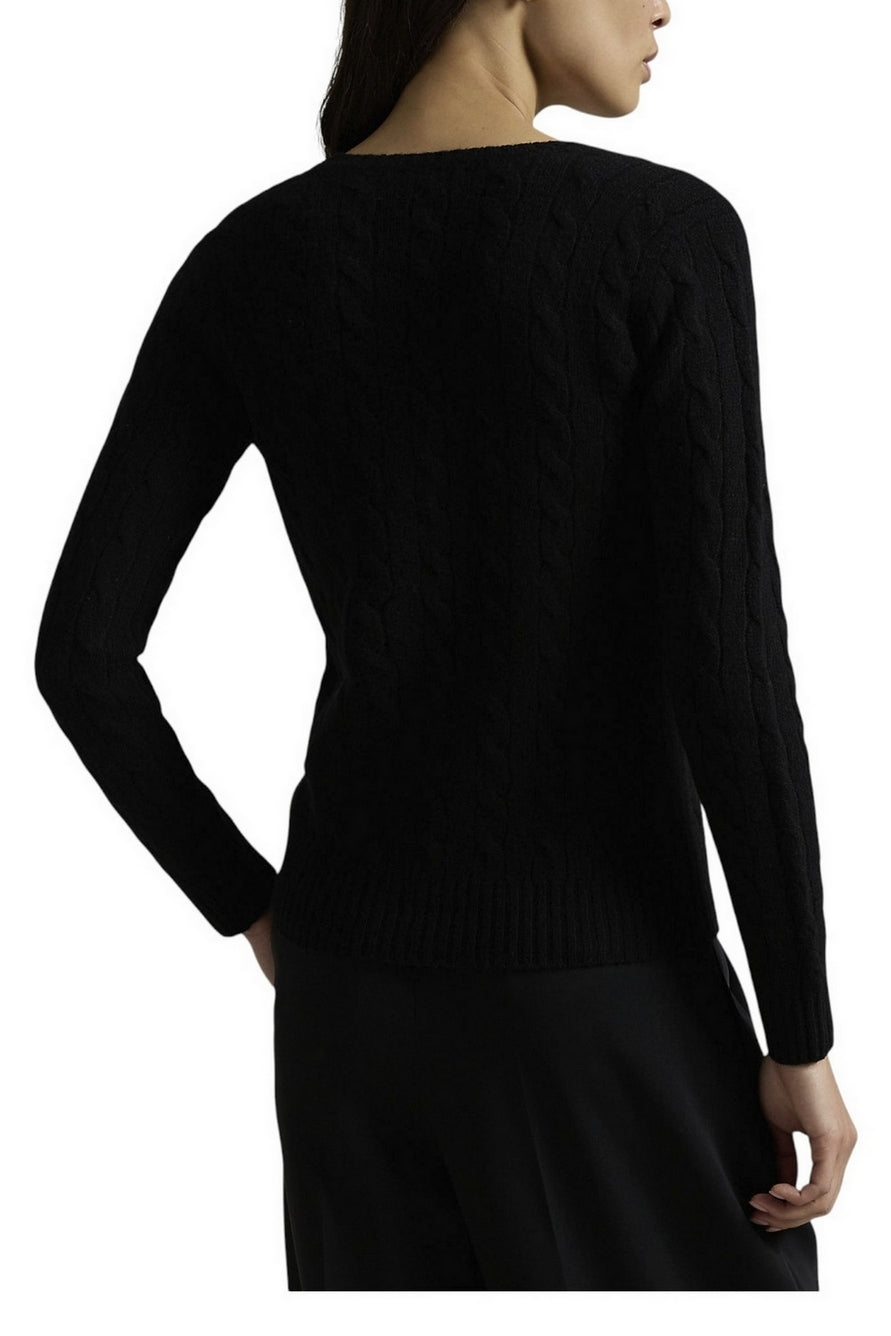 maglia scollo a v a trecce