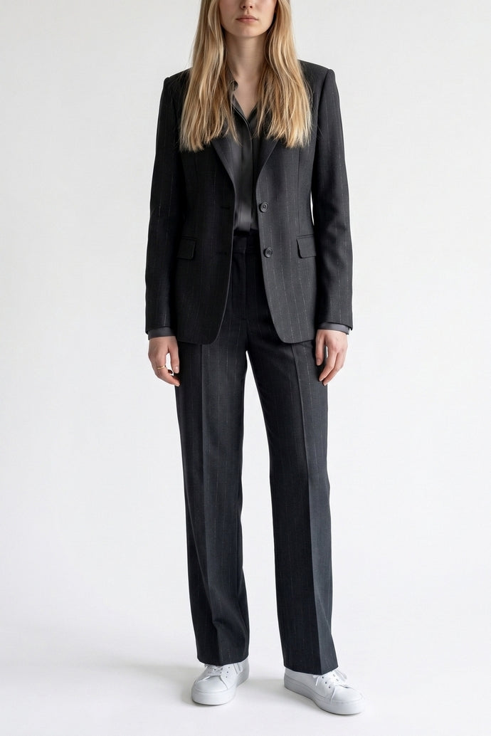 tailleur gessato monopetto lurex