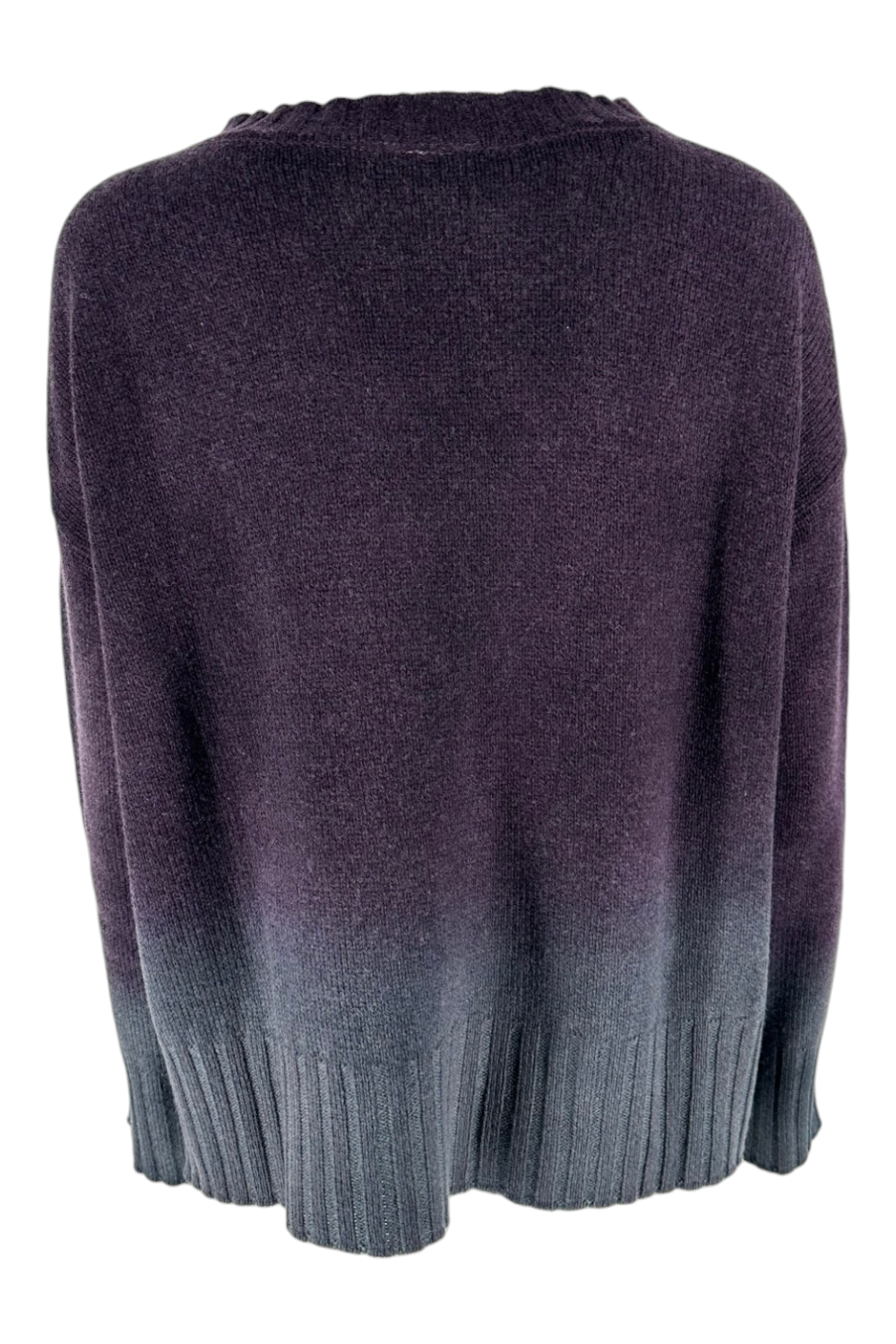 Cardigan donna a scatola degradè melanzana