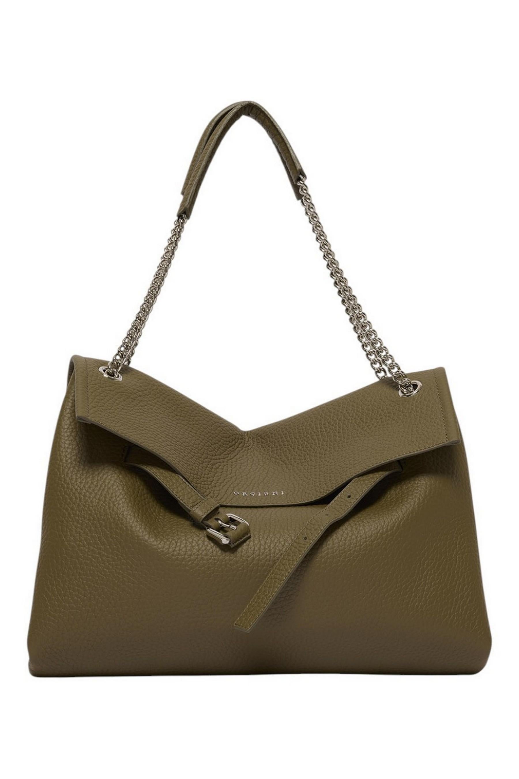 Borsa donna Venus Soft Midi in pelle martellata militare