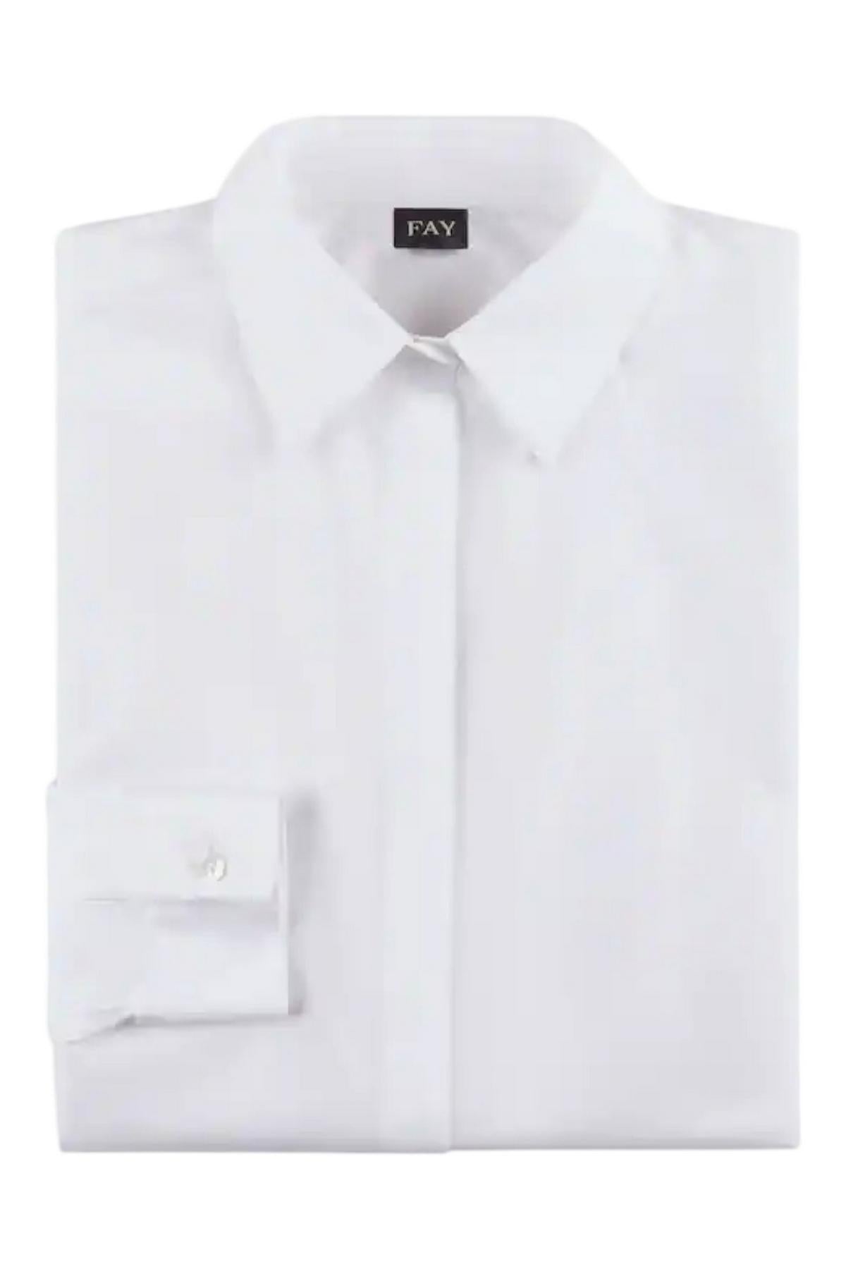 Camicia donna Slim in Popeline Stretch bianco