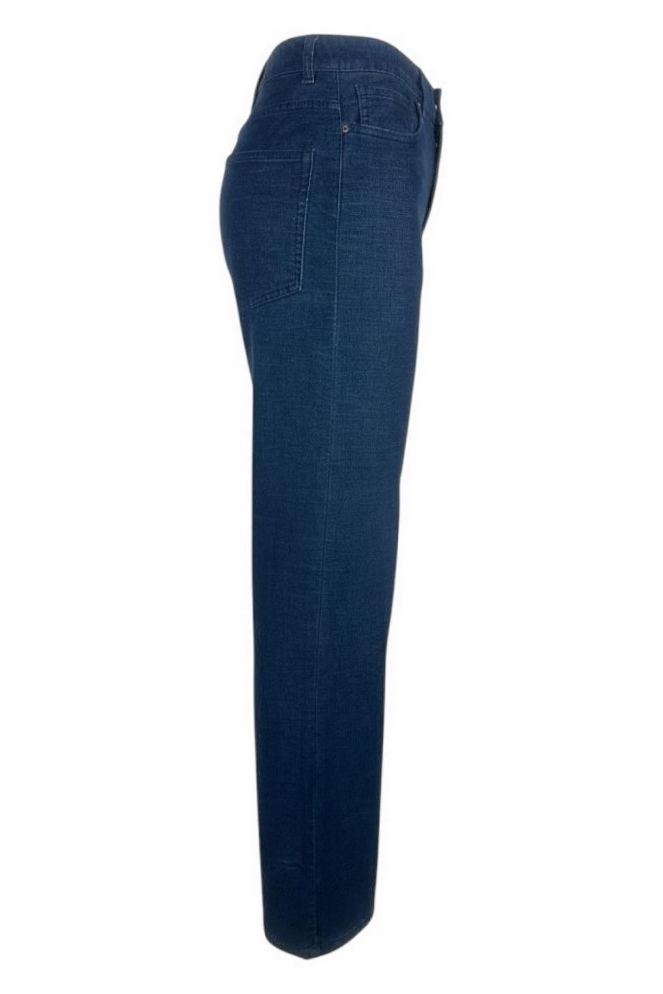 pantalone donna largo in velluto blu
