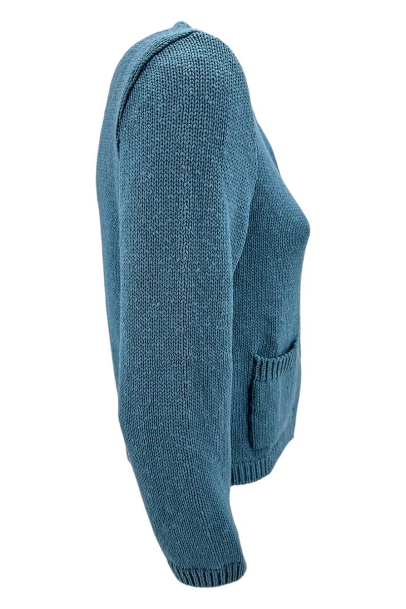 Cardigan donna girocollo azzurro