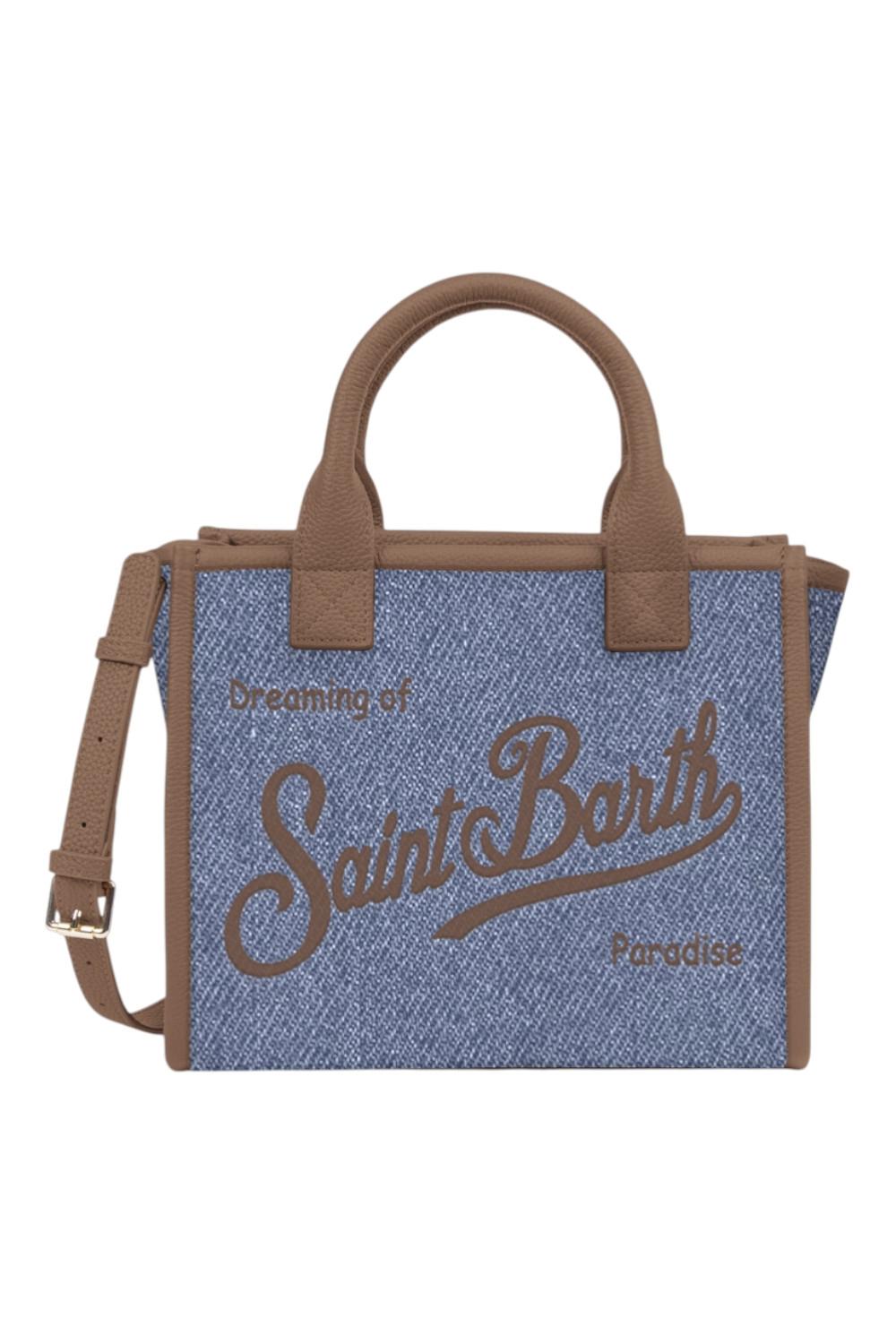 borsa donna piccola in pelle e denim