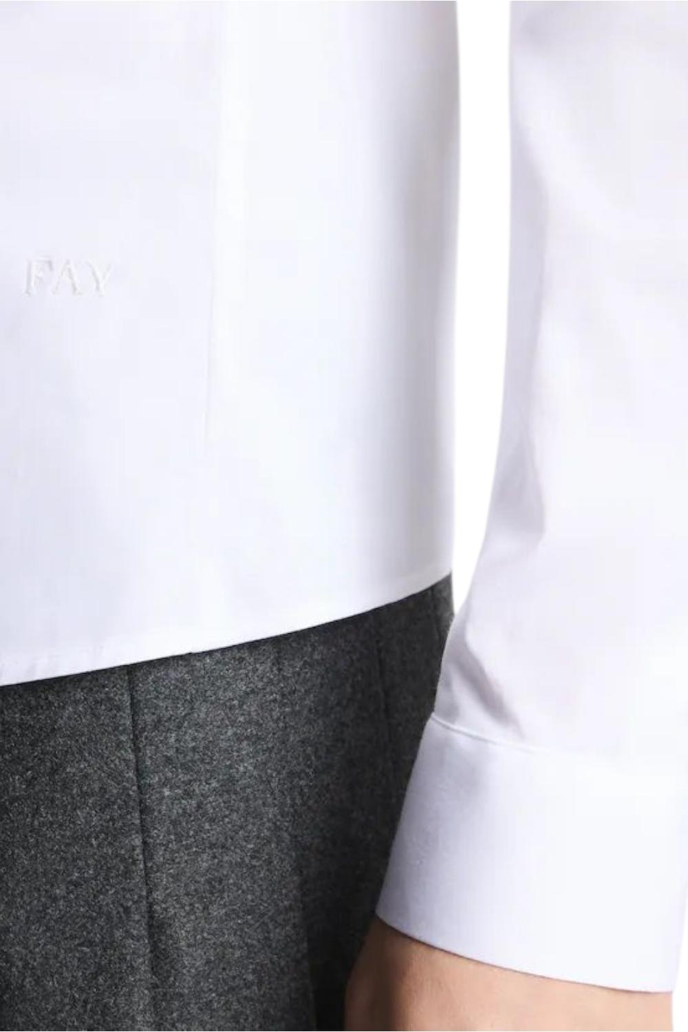 Camicia donna Slim in Popeline Stretch bianco
