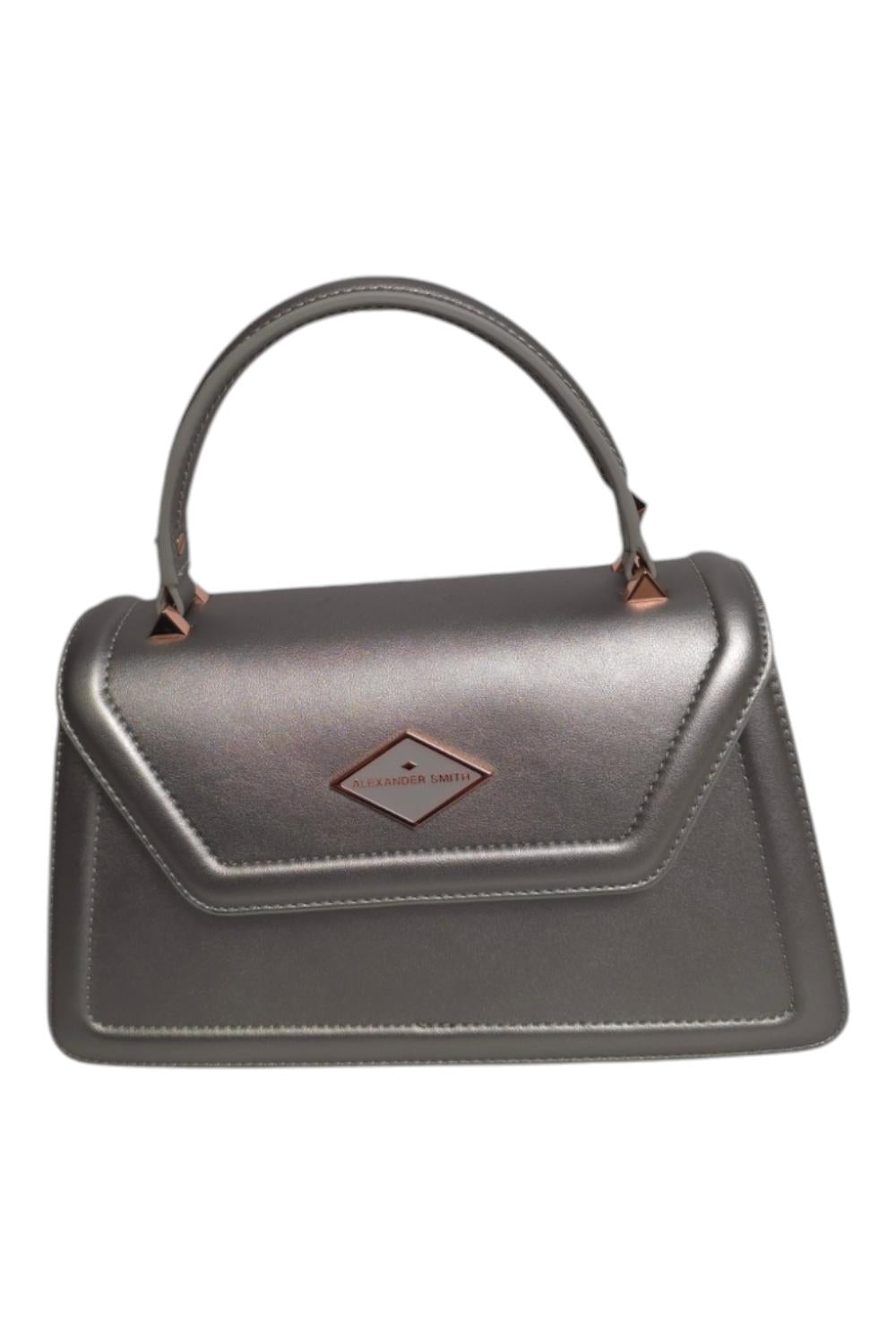borsa donna elisabeth medium in ecopelle perlata grigio