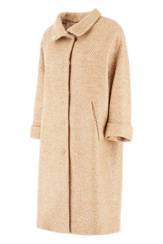 cappotto donna over spigato caramello