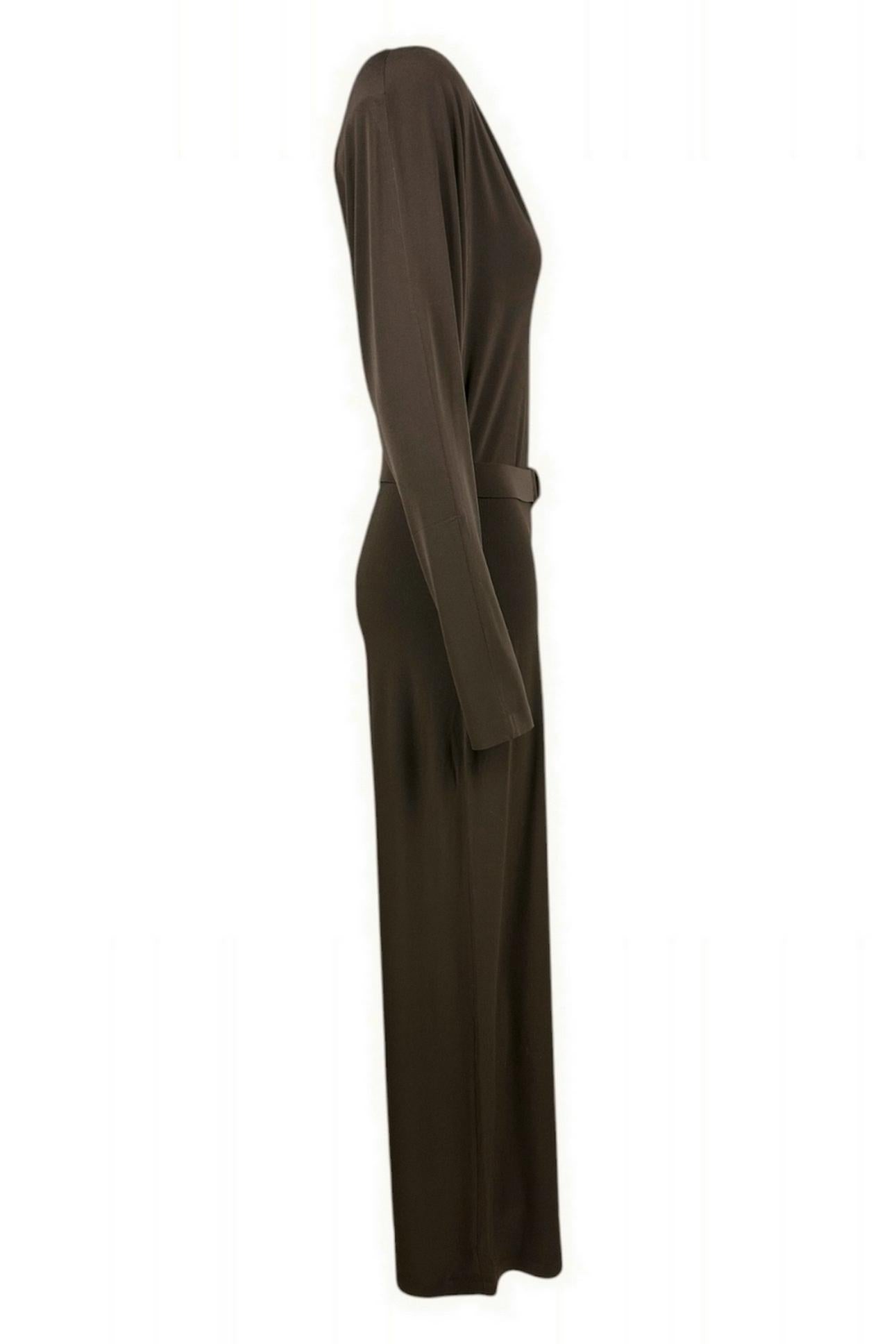 tuta donna in jersey marrone