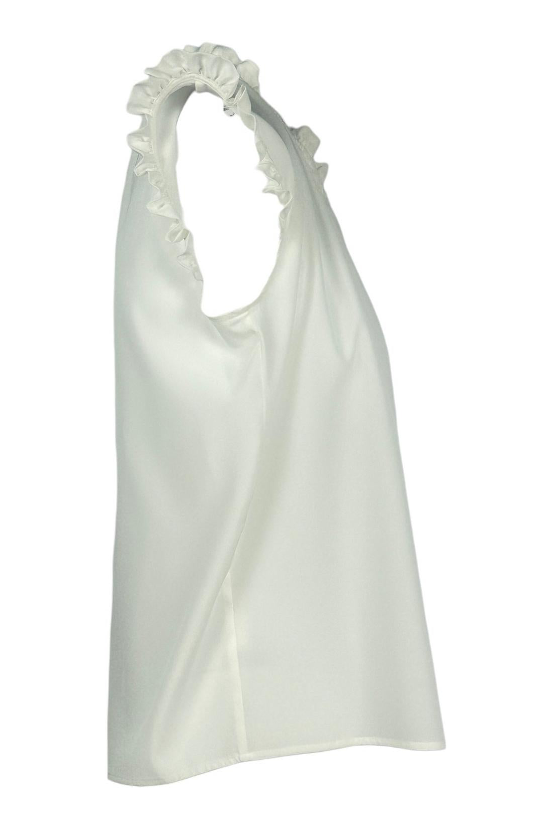 camicia donna seta senza maniche avorio