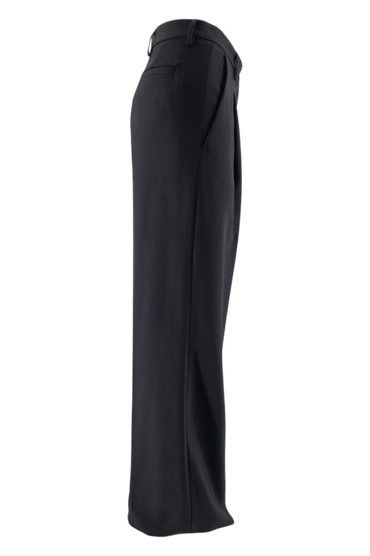 pantalone largo con pinces nero