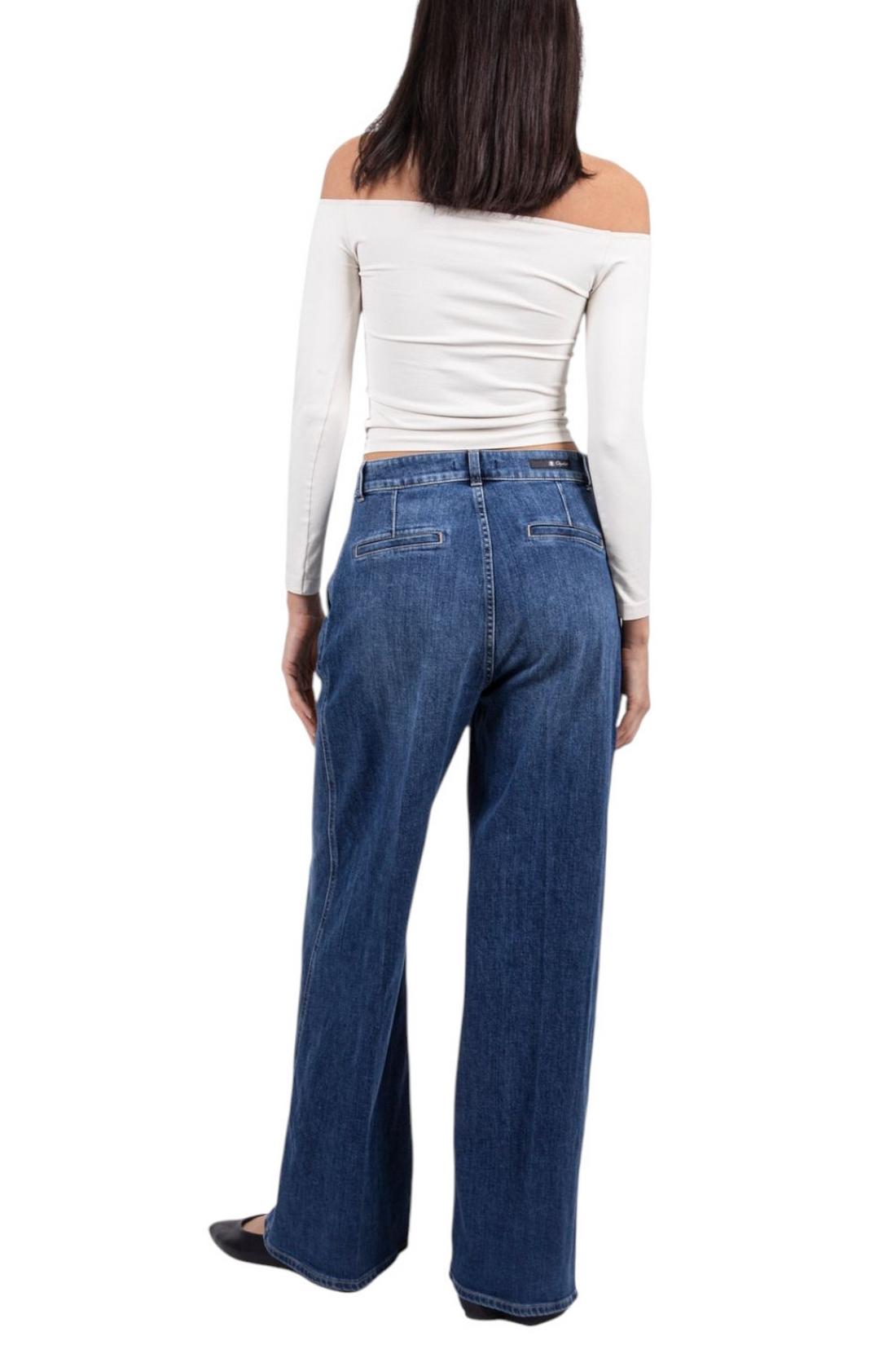 jeans donna largo con pinces