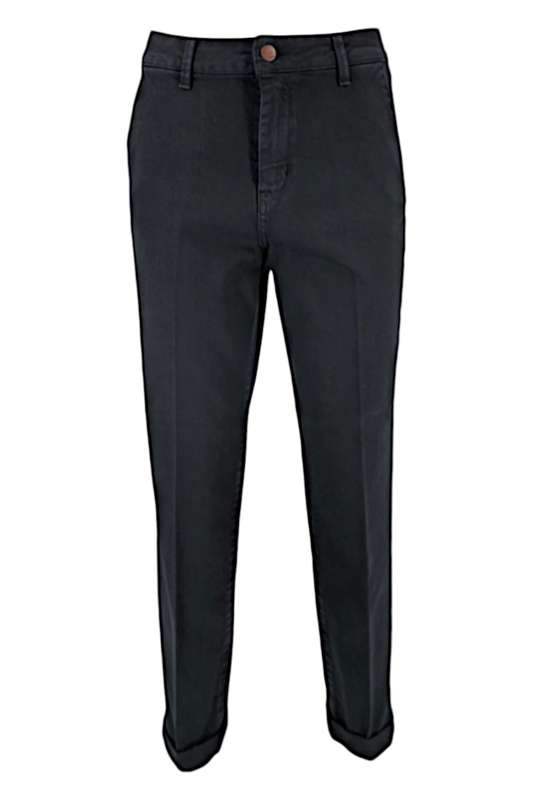 pantalone donna in cotone nero