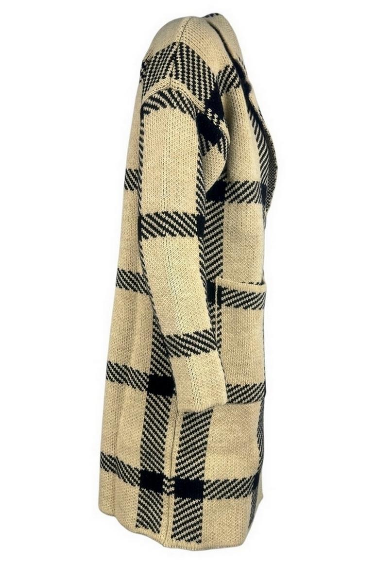cappotto donna fantasia galles avorio e nero